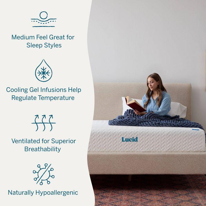 Lucid Comfort Collection  Medium 10" Gel Memory Foam Mattress