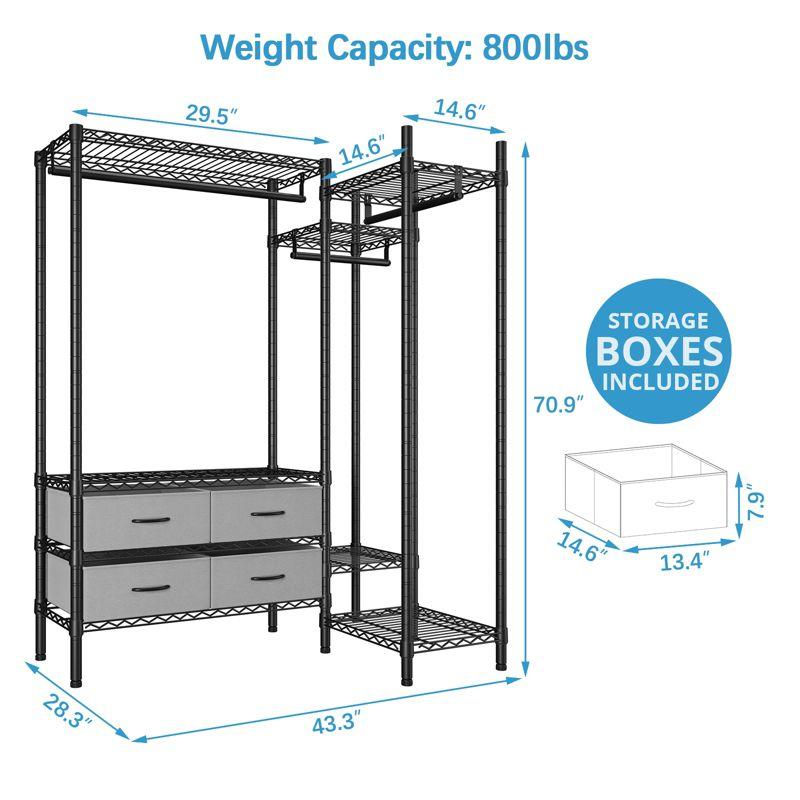 VIPEK L20 L Shaped Garment Rack Corner Adjustable Clothing Rack Heavy Duty Metal Wardrobe Closet