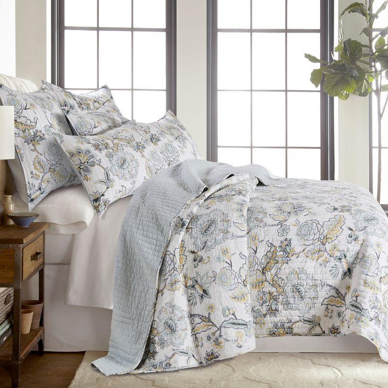 Ophelia Spa Reversible Floral Cotton Quilt Set