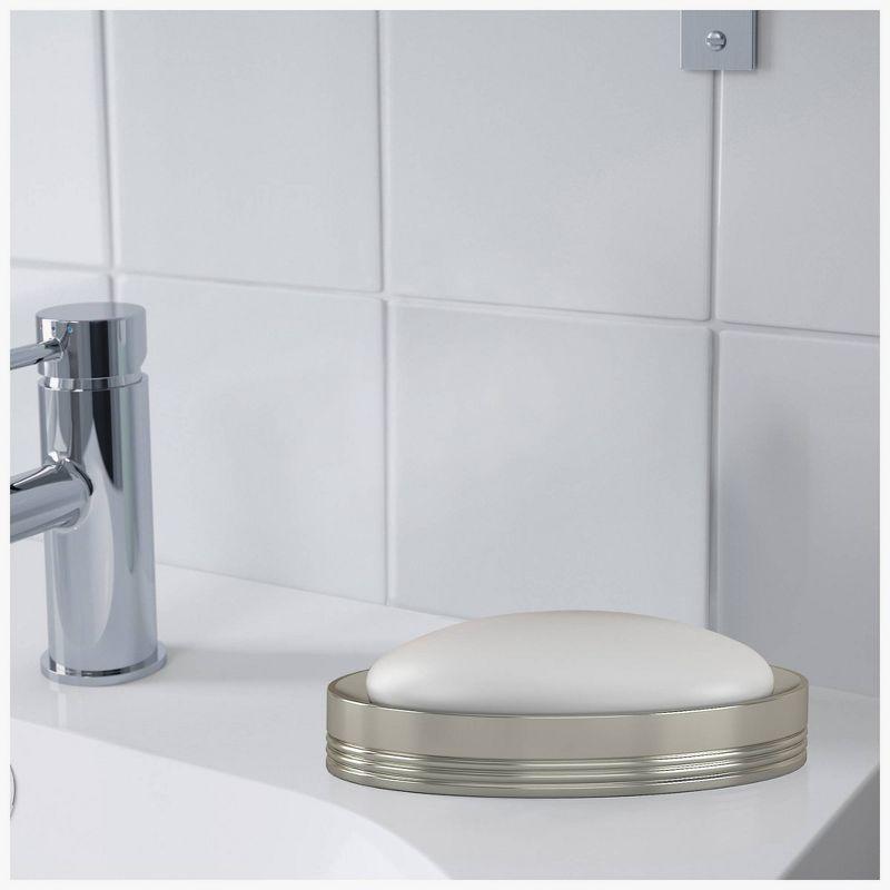 Special Metal Soap Dish Holder - Nu Steel: Bathroom Accessory, Pewter Finish, Easy to Clean