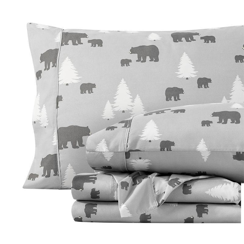 Queen Kodiak 4 Piece Printed Pattern Microfiber Sheet Set by Bare Home