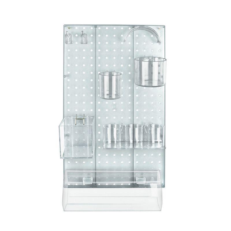 Azar Displays 900940-BLK The DIY Multi-Purpose 10-Piece Pegboard Wall Organizer Kit with One Panel and Accessory Assortment (13.5"W x 22"H)