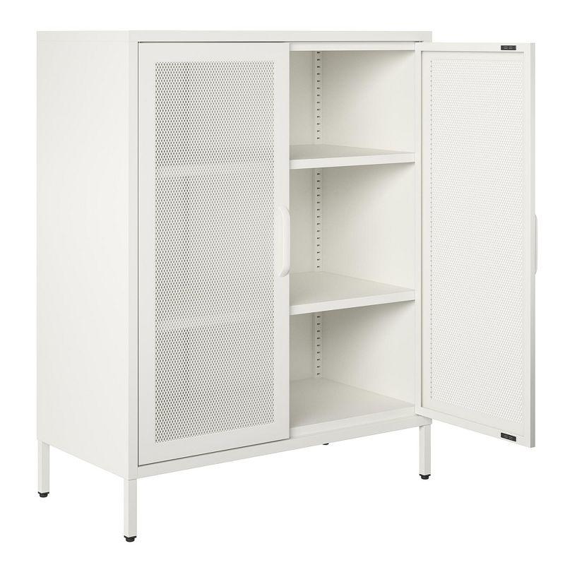 White Metal Lockable Cabinet with Adjustable Shelving