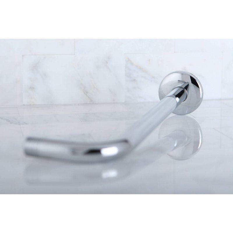 Kingston Brass Claremont 12-Inch J-Shaped Rain Drop Shower Arm with Round Flange