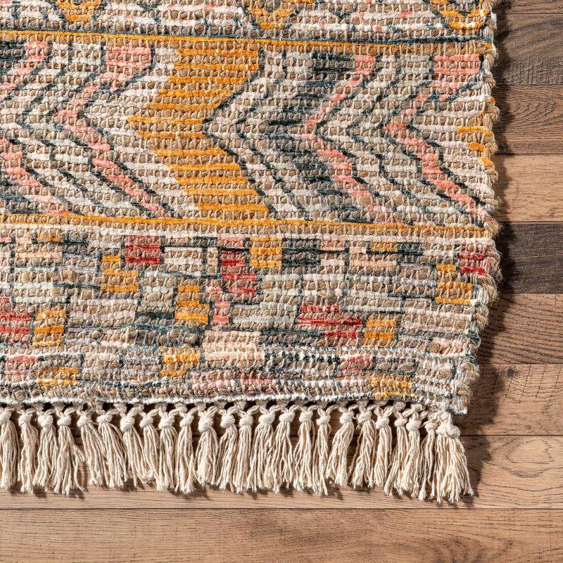 Nuloom Hermina Abstract 8x10 Jute Indoor Area Rug for Dining Room Rug Neutral Rug Living Room Rug Kitchen, Multicolor/Ivory