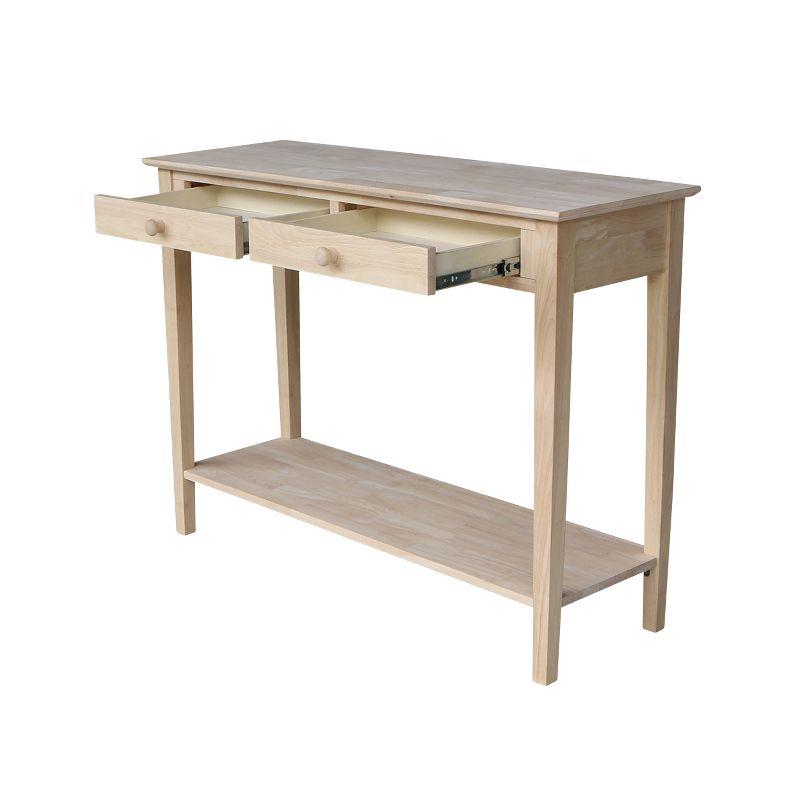 International Concepts Spencer Server-Wood: Hardwood Entryway Table with Drawers & Fixed Shelf