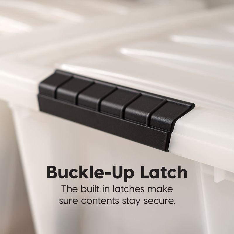 32 Qt./8 Gal. Plastic Storage Boxes with Latching Lids in Black