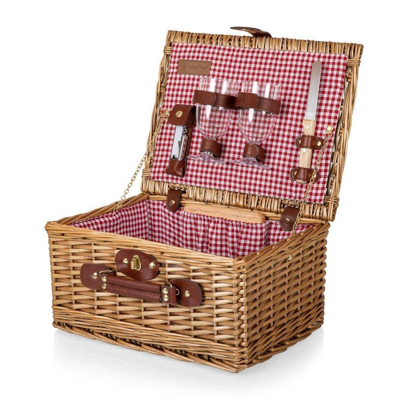 Picnic Time Classic Wine & Cheese Wicker Picnic Basket - Romantic Wine Picnic