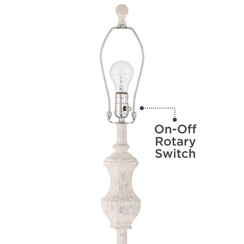 Barnes and Ivy Verona Traditional Shabby Chic 61 1/2" Tall Standing Floor Lamp Skinny Vintage White Living Room Bedroom House Reading Office