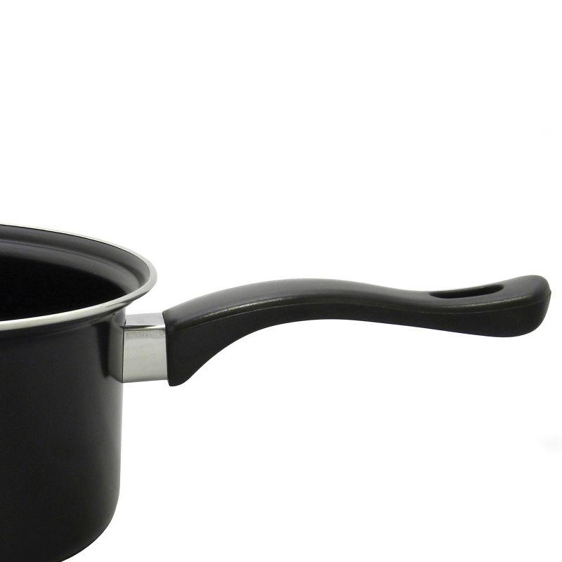 Brentwood 2-Piece Nonstick Carbon Steel Saucepan Set in Black