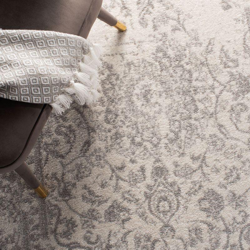 Adirondack ADR101 Power Loomed Area Rug - Ivory/Silver - 6' Round - Safavieh.