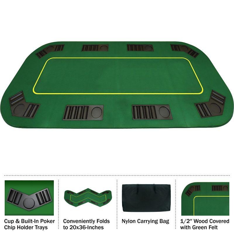 Trademark Poker Oval Texas Hold'em Poker Table Topper for 8 Players - Green