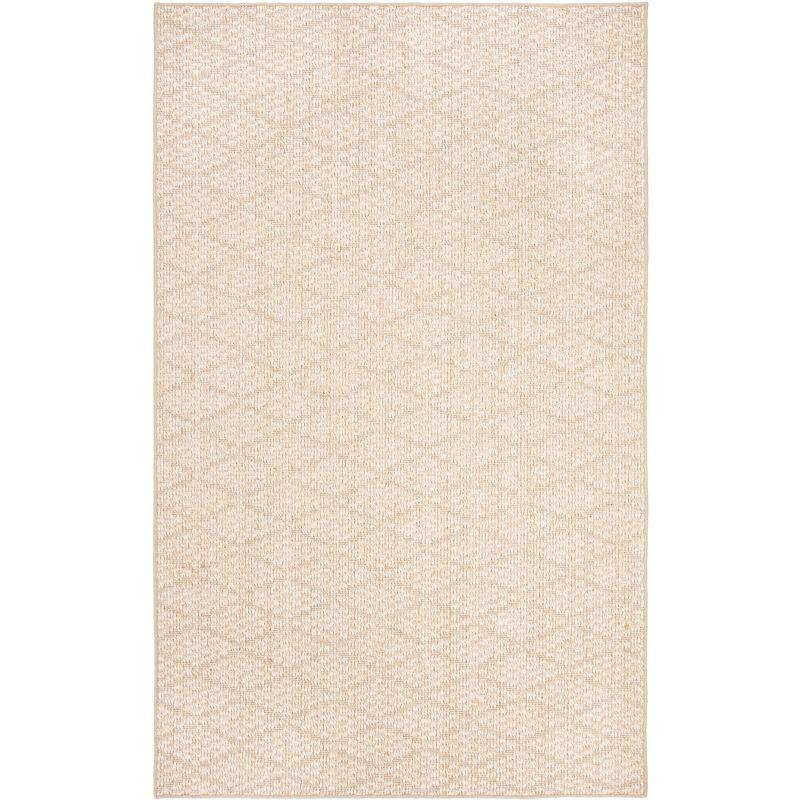 Beige Geometric Flat Woven Reversible Area Rug, 5' x 8'