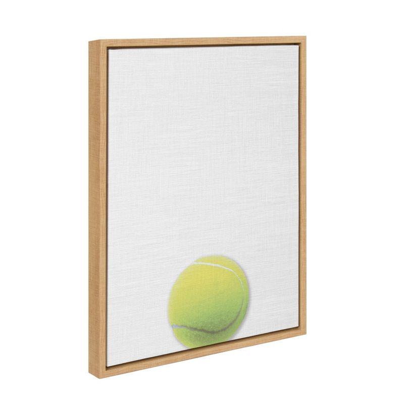 18" x 24" Sylvie Color Tennis Ball Portrait Framed Canvas Natural - DesignOvation