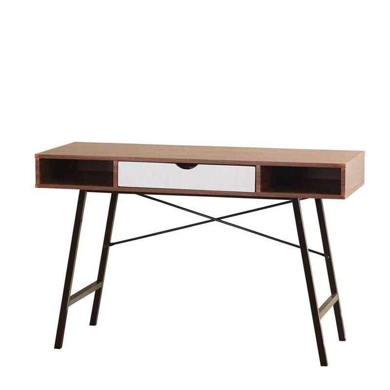 Espresso Mid-Century Modern Writing Desk with Drawer