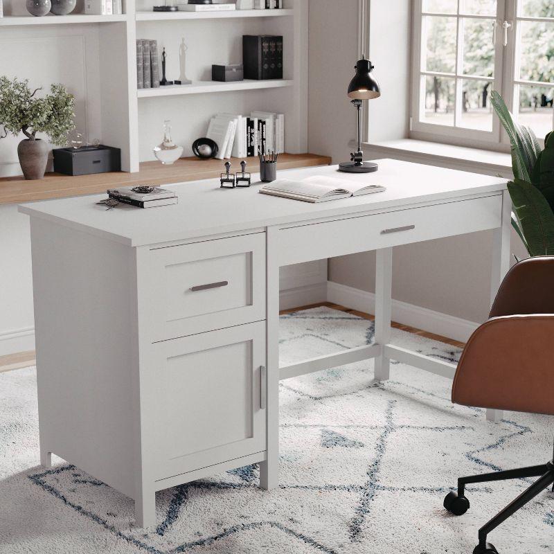 Teague Martha Stewart Shaker Style Home Office Desk with Storage