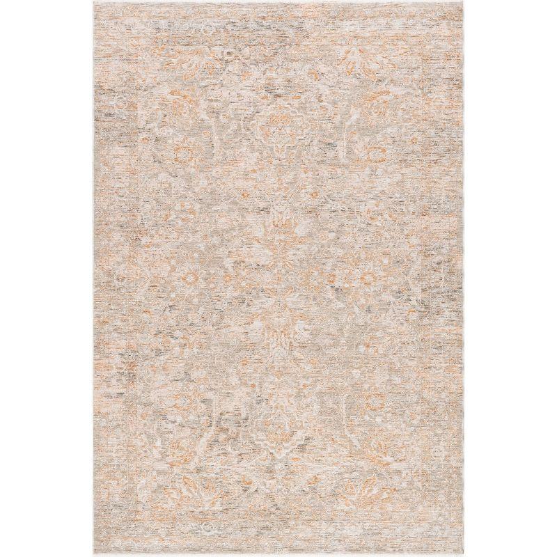 Kriti Beige and Taupe Medallion Synthetic Area Rug