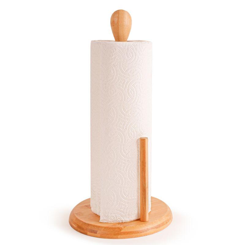 Eco-Friendly Bamboo Freestanding Paper Towel Holder