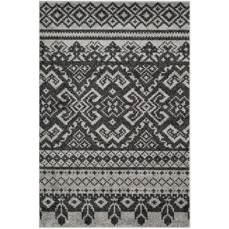 Adirondack ADR107 Machine Made Indoor Area Rug - Silver/Black - 6'x9' - Safavieh