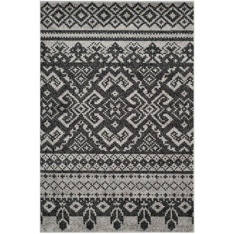 Adirondack Silver and Black 6' x 9' Geometric Area Rug