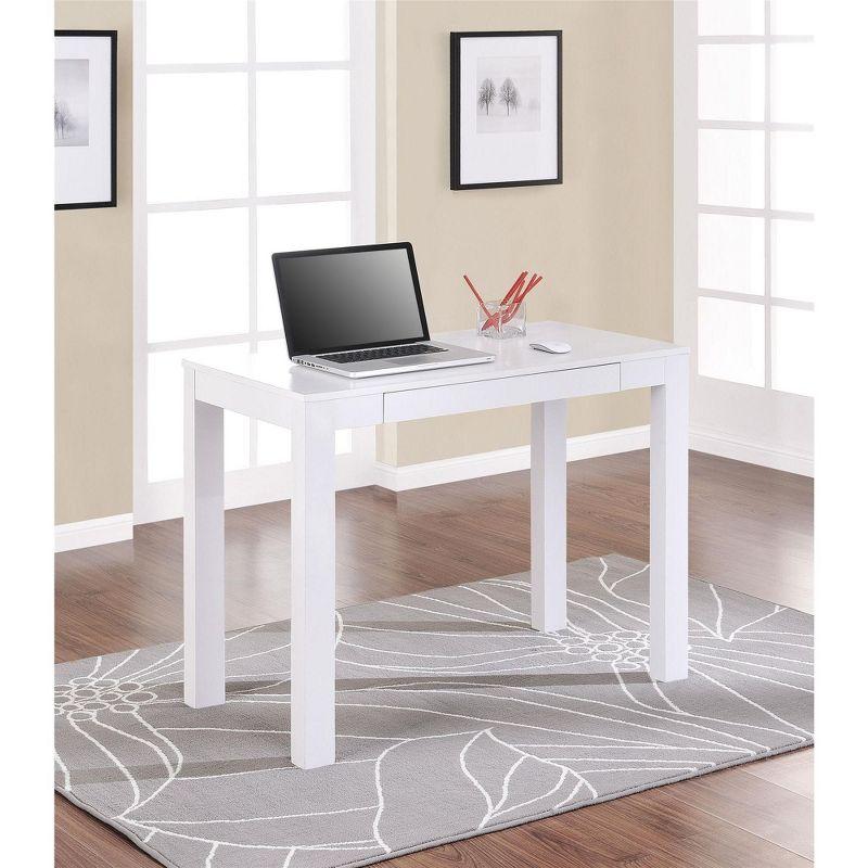 Parsons Computer Desk with Drawer, White