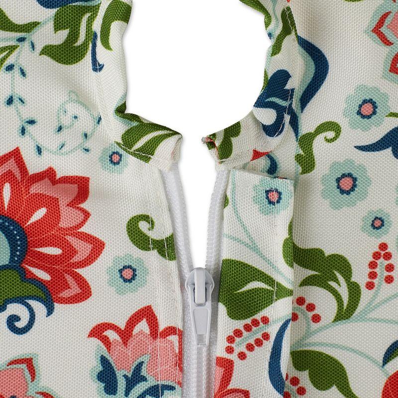 Design Imports  Garden Floral Print Outdoor Tablecloth With Zipper 60 Round