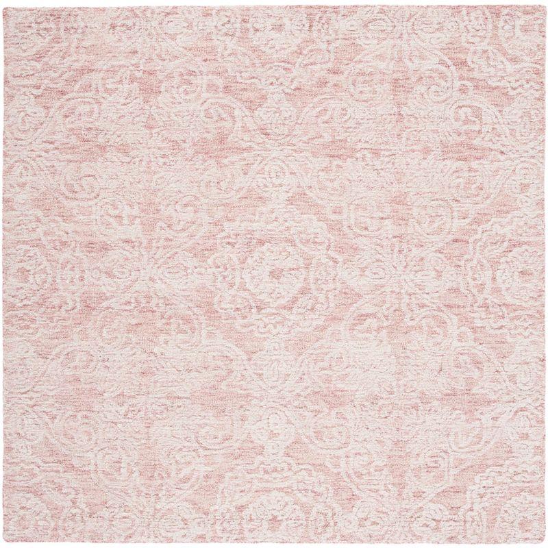 Ivory Elegance 6' Square Hand-Tufted Wool Area Rug