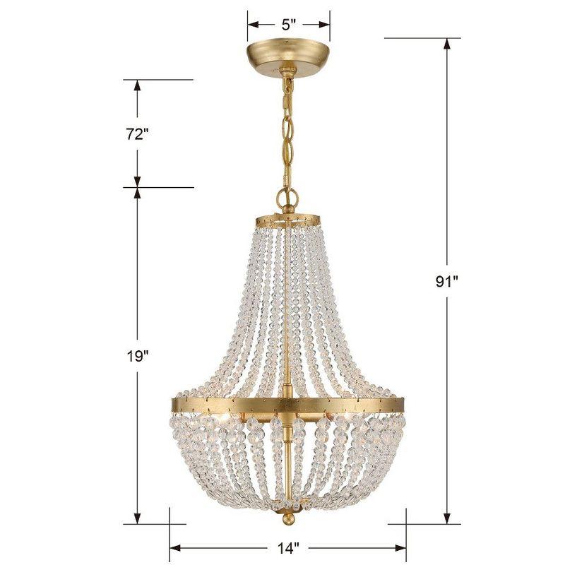 Crystorama Lighting Rylee 3 - Light Chandelier in  Antique Gold