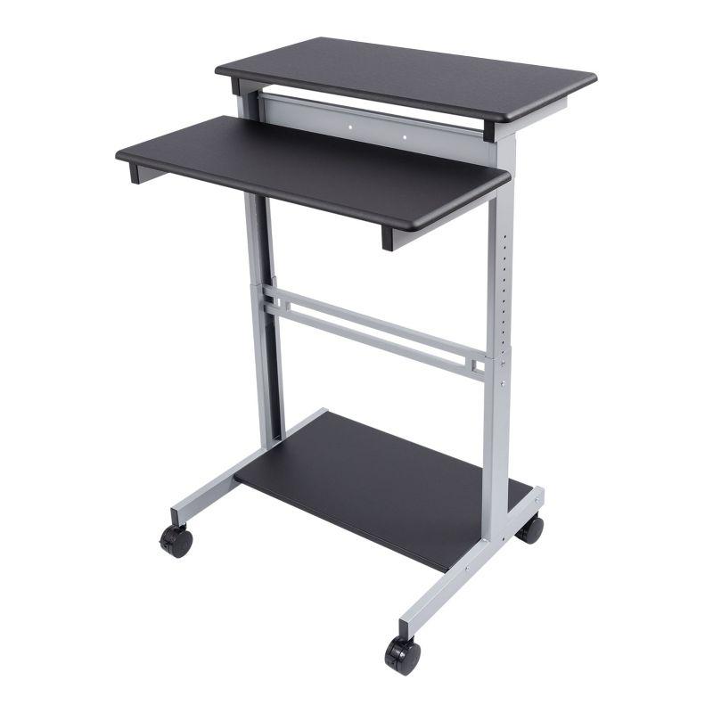 ErgoFlex Black and Silver Adjustable Two-Tier Standing Desk