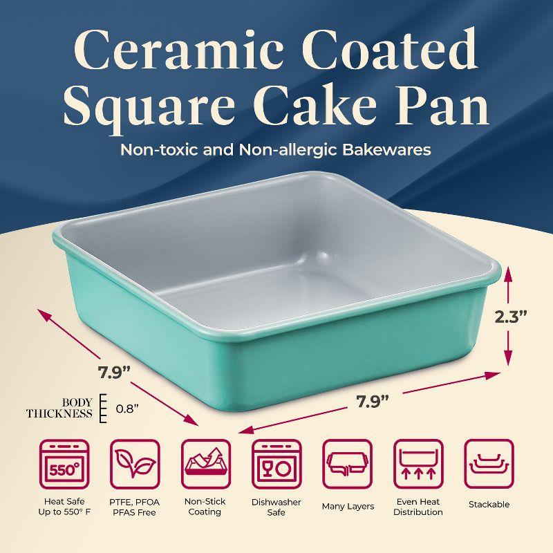 Bakken Swiss Square Cake Pan - Aluminized Steel, Ceramic Non-Stick Coating