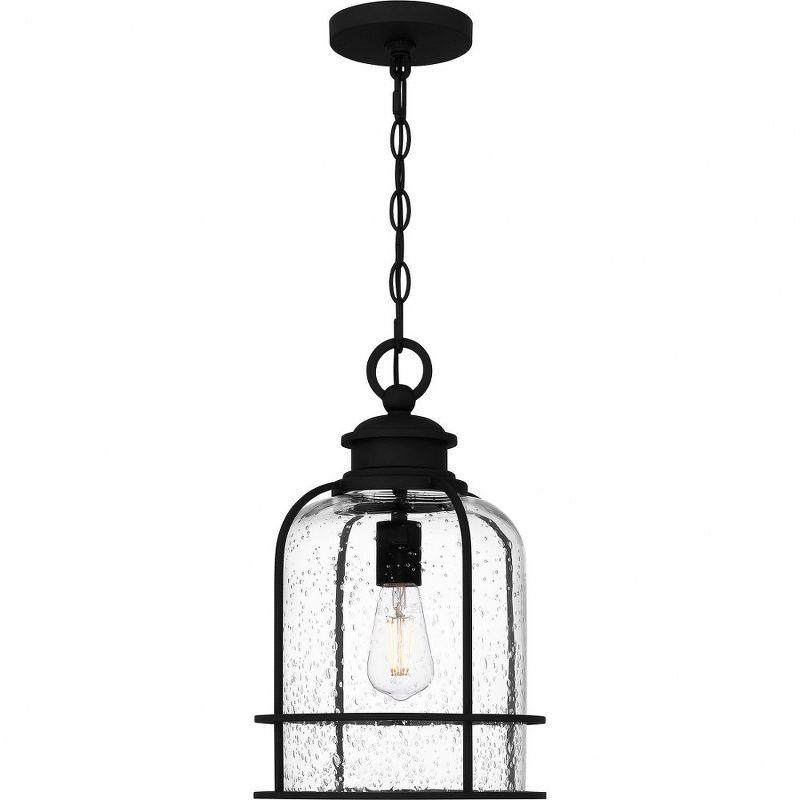 Earth Black Glass Industrial Outdoor Hanging Lantern