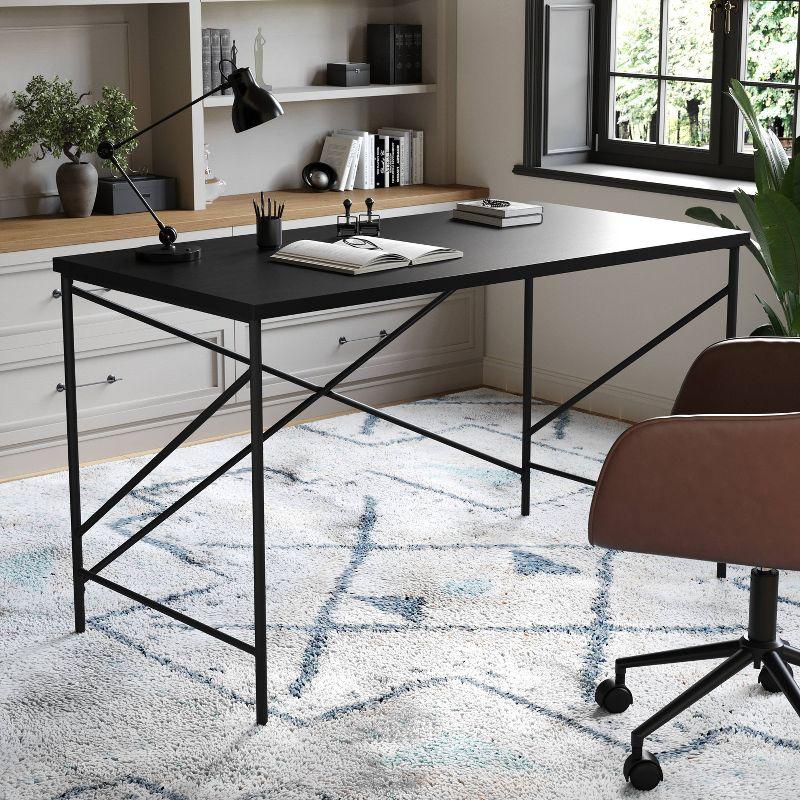 Miller Martha Stewart Home Office Parsons Desk with Metal X-Frame