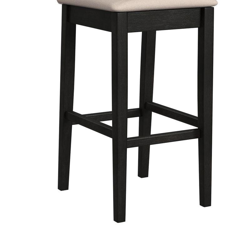 Maydena Barstool Black - Hillsdale Furniture: Non-Swivel, Counter Height, Low Back, Wood Legs