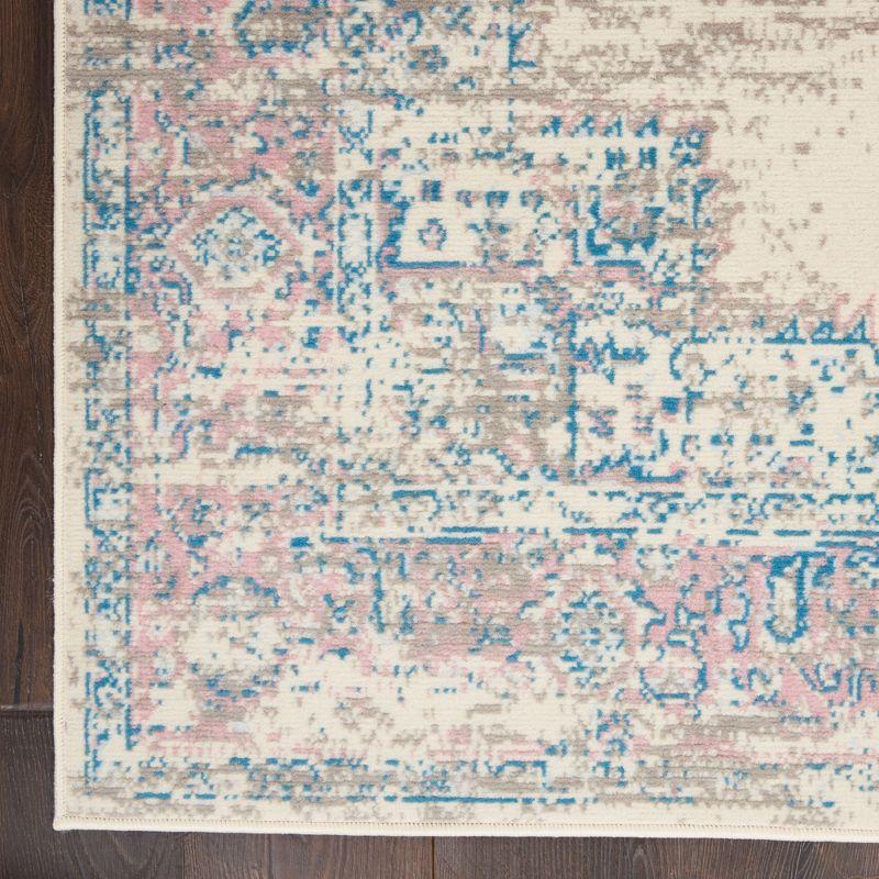 Nourison Grafix GRF14 Ivory/Pink Area Rug 3'9" x 5'9"