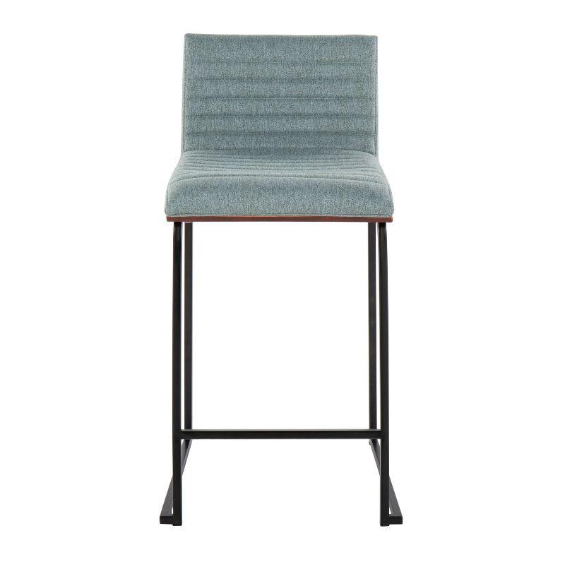 Set of 2 Mason-Mara Counter Height Barstools Black/Walnut/Green - LumiSource