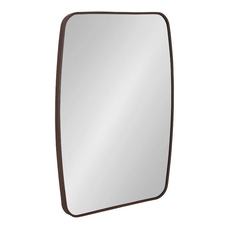 Kate and Laurel Zayda Metal Square Barrel Mirror, 20x28, Walnut Brown