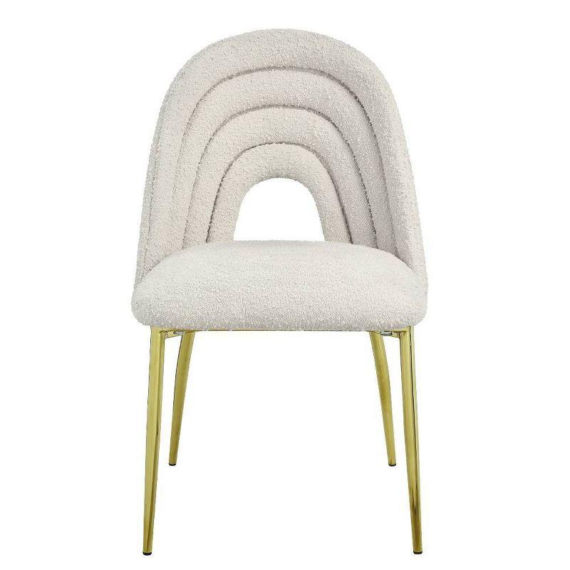 20" Fadri Accent Chair Teddy Faux Shearling/Mirrored Gold Finish - Acme Furniture