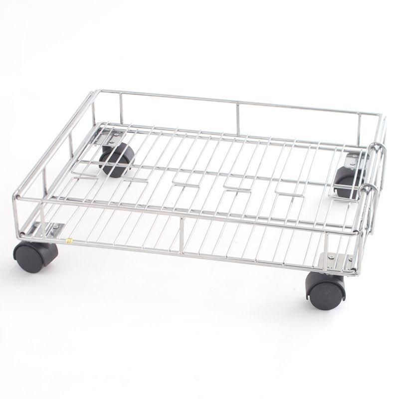 Expandable Chrome Metal Rolling Storage Basket with Wheels