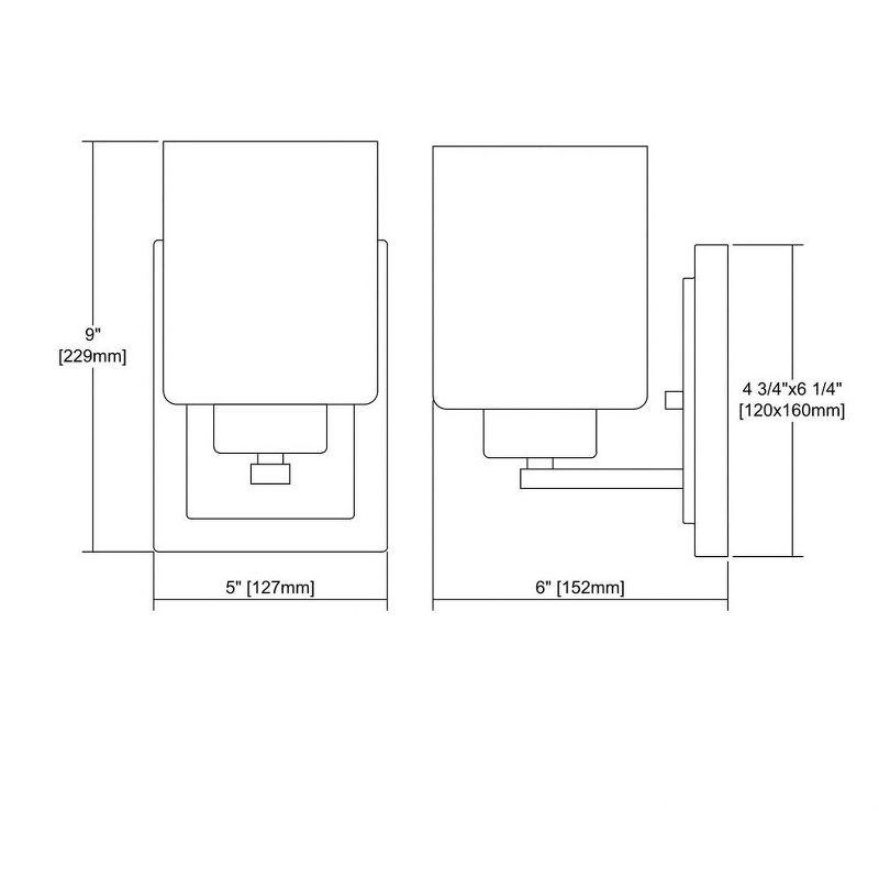 Summit Place Brushed Nickel 1-Light Vanity with Opal White Glass