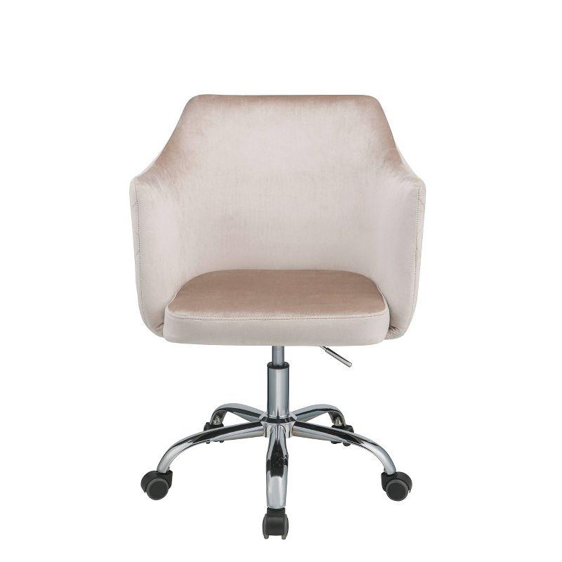 Cosgair Office Chair Champagne Velvet/Chrome - Acme Furniture: Swivel, Adjustable Height, Metal Frame