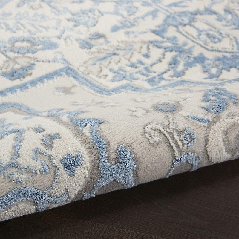Nourison Elation Bohemian Medallion Indoor Rug Ivory Blue 4' x 6'