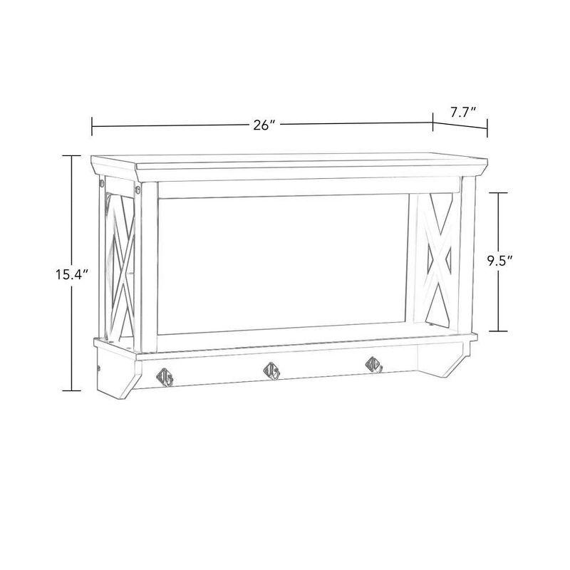 La Crosse 3 Hook Wall Shelf