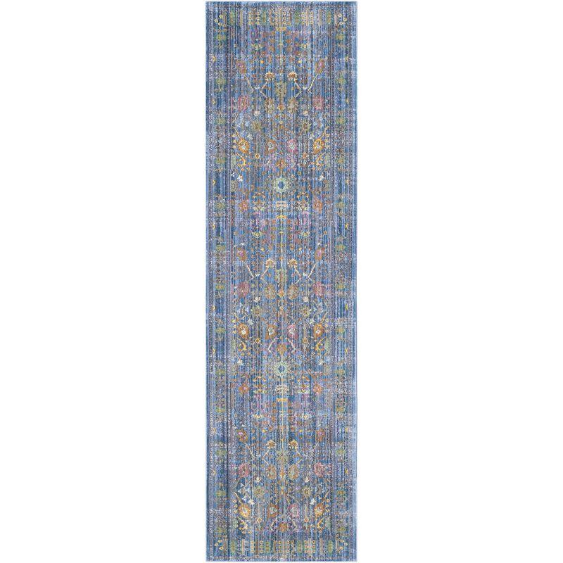 Valencia VAL108 Power Loomed Indoor Runner Rug - Blue/Multi - 2'3"x10' - Safavieh