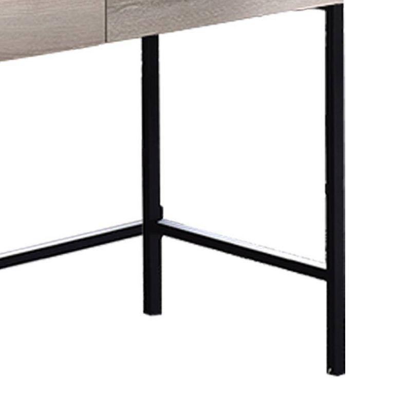 42" Wendral Desk Natural/Black - Acme Furniture: Home Office Workstation with Storage Drawer