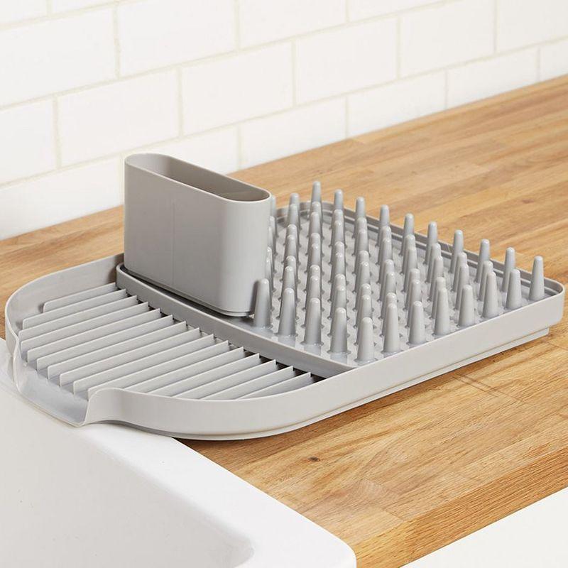 The Lakeside Collection Dish Drying Rack - Airdry Dishes Near Sink with Flatware Holder