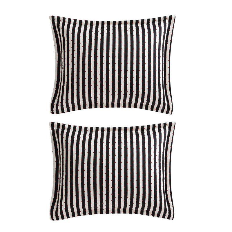 Twin Black and White Striped Polyester Duvet Cover Set