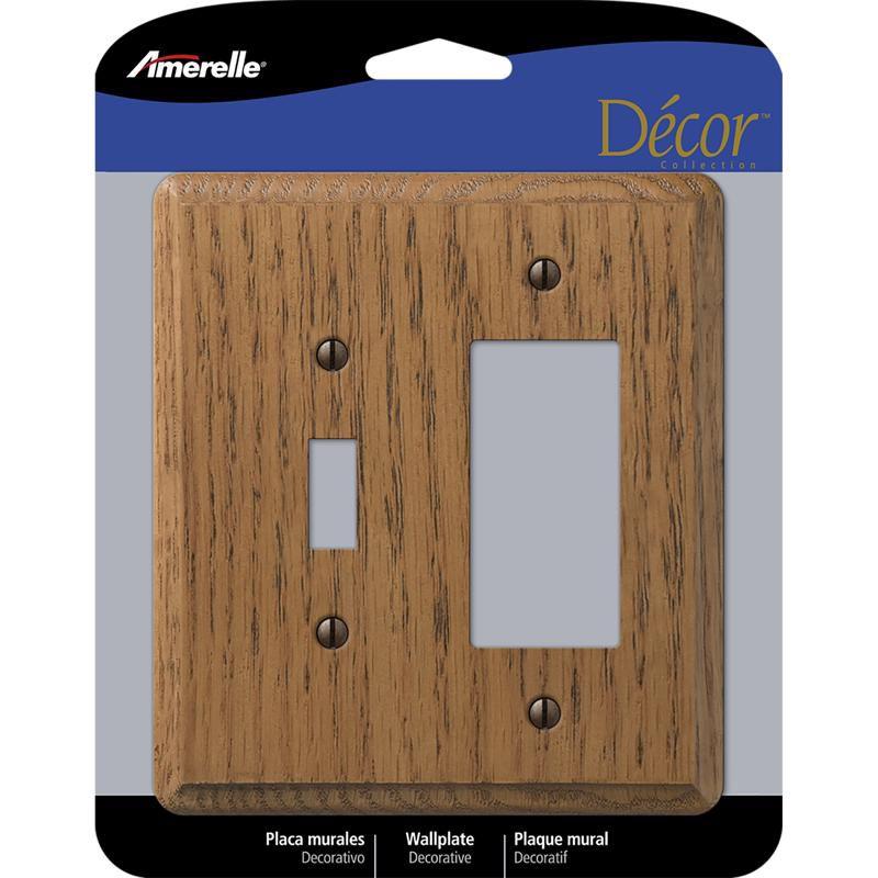 Amerelle Light Oak 1-Gang Toggle Wood Wall Plate