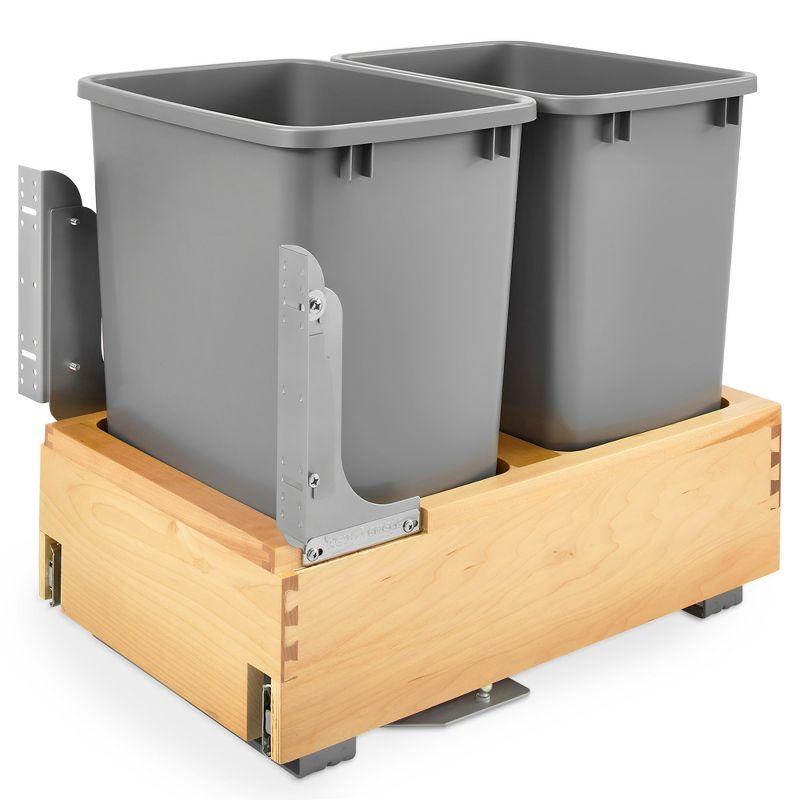 Rev-A-Shelf Rev-A-Shelf Double Pull Out Bottom Mount Trash Can, Gray