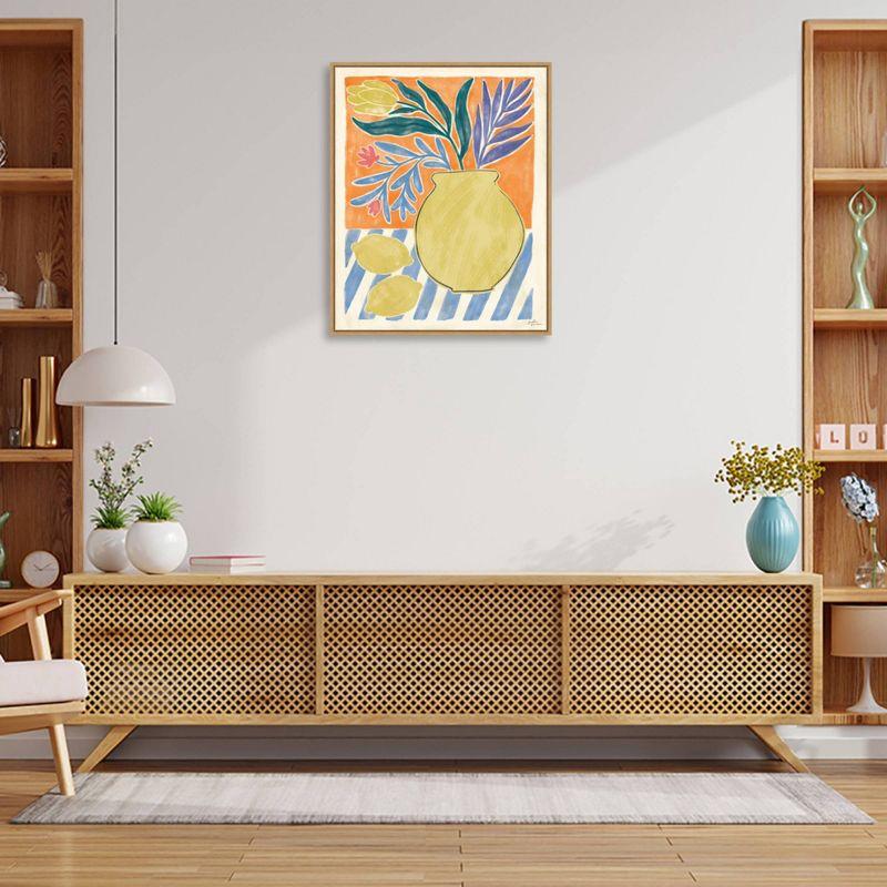 Cyprus and Lemon Still Life IV Framed Canvas Wall Art