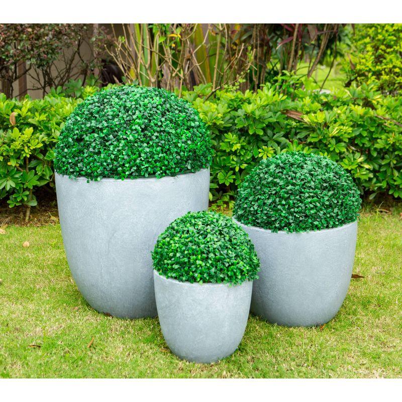 Set of 3 17" Kante Seamless Concrete Planters for Patio & Garden - Rosemead Home & Garden, Inc.